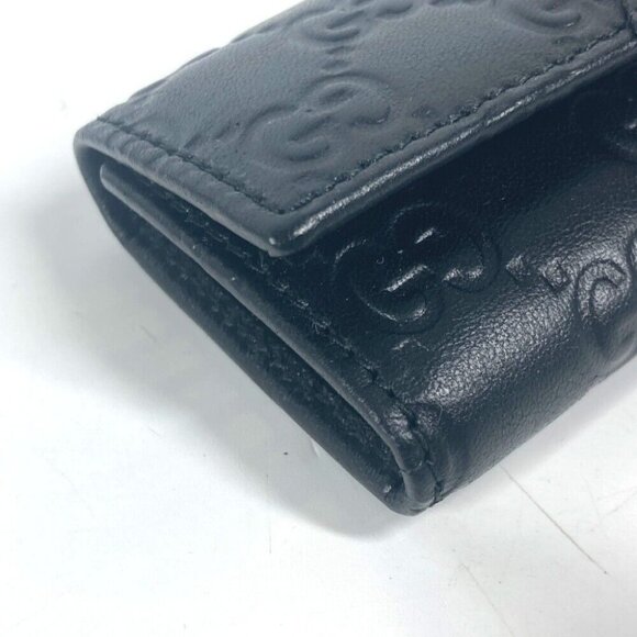 GUCCI 181680 Guccissima GG 6-key set 6 key case Key Case Sima leather Black - Picture 6 of 14